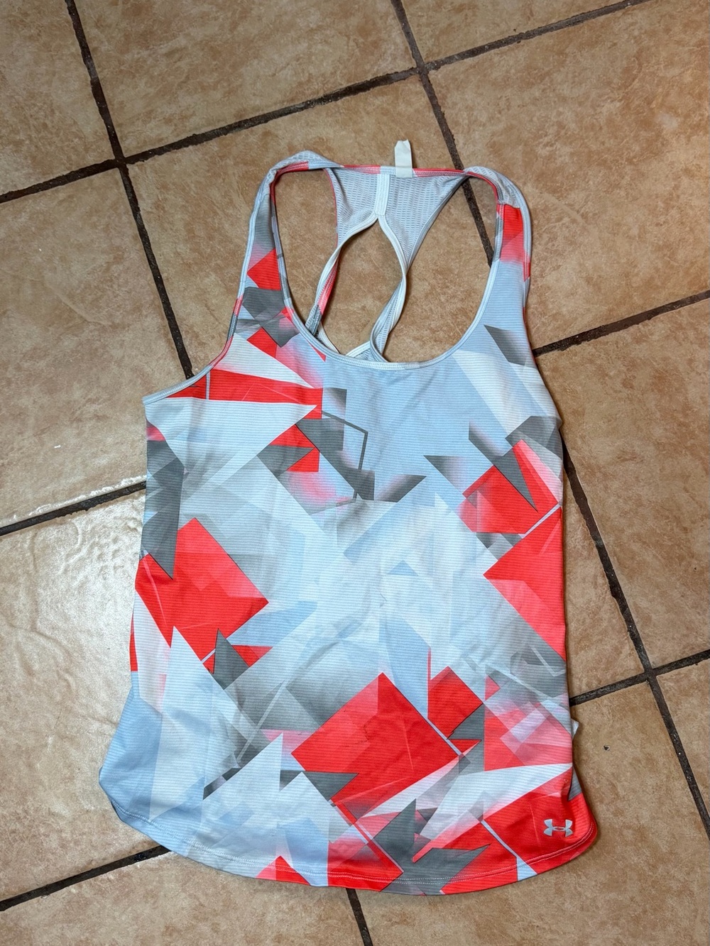 Under Armour Women's Geo Print Racerback Tank Top - Coral, Gray, White